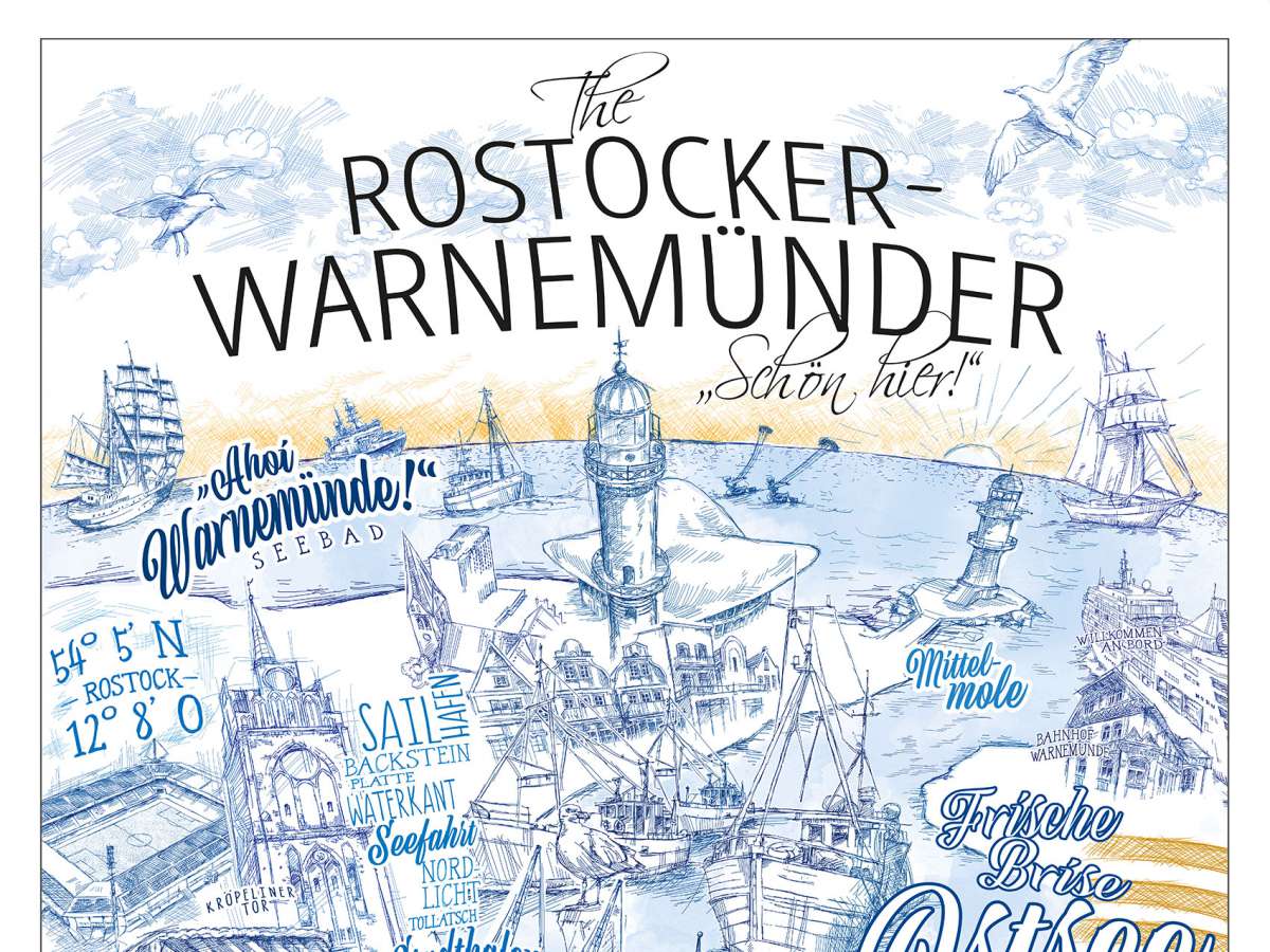 Rostock Poster - The Rostocker Jörg gezeichnet - limitierter Kunstdruck Tacke von